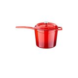 Lava Döküm Yuvarlak 18 cm Sütlük Kırmızı Metal Saplı LVYSOS18K2R