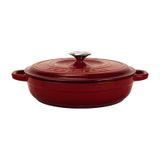 Lava Döküm Yuvarlak Çok Amaçlı Yayvan Tencere New Heritage Serisi Çap Ø 28cm.-bordo Bordo