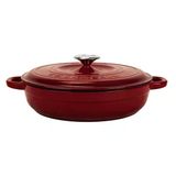 Lava Döküm Yuvarlak Çok Amaçlı Yayvan Tencere New Heritage Serisi Çap(Ø)28Cm.-Bordo