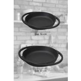 Lava Dokum Yuvarlak Kulplu 16-20 Cm Tava Sahan