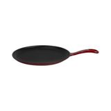 Lava Döküm Yuvarlak Pizza Krep Pankek Tavası Döküm Demir Yekpare Saplı Çap(Ø)20Cm.-Bordo