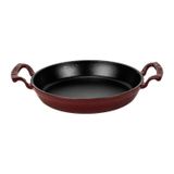 Lava Döküm Yuvarlak Sahan Döküm Demir Yekpare Çift Kulplu Çap Ø 24cm.-bordo Bordo