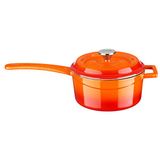 Lava Döküm Yuvarlak Sos Tenceresi Döküm Demir Yekpare Saplı Edition Serisi 16 CM Turuncu LV Y SOS 16 EDT K2 O
