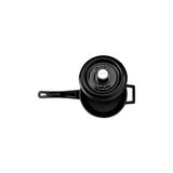 Lava Döküm Yuvarlak Sos Tenceresi. Metal Saplı Çap(Ø16 Cm. -(Sütlük) Siyah