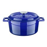 Lava Döküm Yuvarlak Tencere (Ø)24 cm. İç Krem, Mavi