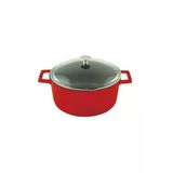 Lava Döküm Yuvarlak Tencere Çap(Ø) 24Cm - Glaze Kırmızı Fma02605