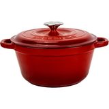 Lava Döküm Yuvarlak Tencere Döküm Demir Kapak New Heritage Serisi Çap 26CM. Kırmızı - Standart