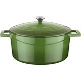 Lava Döküm Yuvarlak Tencere. Folk Çap(Ø)24cm. - Yeşil - 24 cm