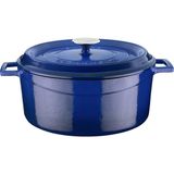Lava Döküm Yuvarlak Tencere, Trendy, 28 Cm, 6.71 L Hacim, Mavi - Çok Renkli - 28 cm 6.71 L
