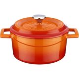 Lava Döküm Yuvarlak Tencere. Trendy Çap(Ø) 14cm. turuncu