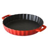 Lava Döküm Yuvarlak Tepsi. Çap 30cm Kırmızı