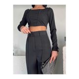 LAVA FASHION Çimalı Slim Fit Kalip Kadın Salaş 90's Yüksek Salaş Paç Slim Fit Kalip Palazzo Pantolon