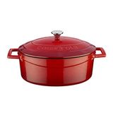 Lava Folk Serisi 21x25 CM Döküm Kırmızı Oval Tencere LV O TC 25 K1 R