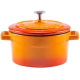 Lava Folk Turuncu Yuvarlak 10 cm Mini Döküm Demir Tencere
