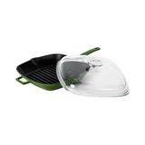 LAVA GRİLL TAVA 26 * 26 METAL SAPLI CAM KAPAKLI YEŞİL