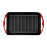 Lava Kırmızı Dikdörtgen Metal Kulplu Izgara Döküm 22x32 cm Tava