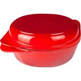 Lava Kulplu Döküm Yuvarlak Kek Pasta Ekmek Kalıbı Kırmızı 24X27 Cm