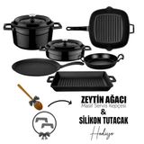 Lava LV S ET K52 BL 6x Trendy Serisi 8 Parça Siyah Döküm Tencere ve Tava Seti