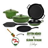 Lava LV S ET K53 G 6x Trendy Serisi 9 Parça Yeşil Döküm Tencere ve Tava Seti