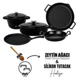 Lava LV S ET K55 BL Döküm 5X Trendy Serisi Siyah 8 Parça Tencere Tava Seti