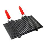 Lava Mangal Izgarası Çift Silikon Saplı Demir Döküm 40X25 Cm