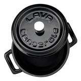 Lava Metal Döküm Mini Tencere, 10 cm, 0.35 L Hacim, Siyah