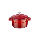 Lava Metal Döküm Mini Tencere, Trendy, 10 cm, 0.35 L Hacim, Kırmızı