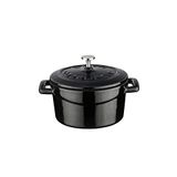 Lava Metal Döküm Mini Tencere, Trendy, 10 cm, 0.35 L Hacim, Siyah