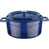 Lava Metal Döküm Yuvarlak Tencere, 24 Cm, Mavi - Standart