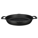 Lava Metal Kulplu 32 cm Siyah Döküm Yuvarlak Izgara Tava