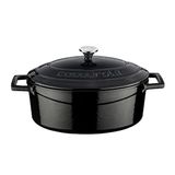 Lava Metal Oval Döküm Tencere, 25 cm, 3.19 L Hacim, Siyah