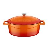 Lava Metal Oval Döküm Tencere, 25 cm, Turuncu