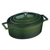 Lava Metal Oval Döküm Tencere, 25 cm, Yeşil