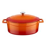 Lava Metal Oval Döküm Tencere, 27 cm, 3.91 L Hacim, Turunucu