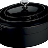 Lava Metal Oval Döküm Tencere, 29 cm, 4.67 L Hacim, Siyah