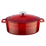 Lava Metal Oval Döküm Tencere, 29 cm, 4.67 Litre Hacim, Kırmızı