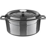 Lava Metal Premium Serisi - Döküm Yuvarlak Tencere, 28 Cm, Majolik Gri - Çok Renkli