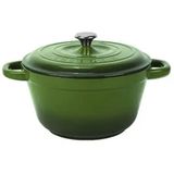 Lava New Heritage Serisi 22 cm Döküm Demir Kapak Yeşil Yuvarlak Tencere