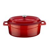 Lava Ölçü 21x27 cm Kırmızı Döküm Oval Tencere