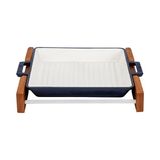 Lava Sable Yekpare 26x26 cm Döküm Kare Siyah Izgara Tavası-Kayın Servis Ahşabı