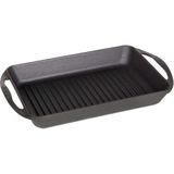 Lava Siyah 22x32 cm Metal Dikdörtgen Metal Kulplu Izgara Döküm Tava