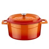 Lava Trendy 24 cm Turuncu Yuvarlak Döküm Derin Tencere