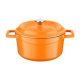 Lava Trendy Kapak Mat Kırmızı 24 cm Döküm Demir Spring Yuvarlak Tencere