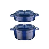 Lava Trendy Mavi 28 cm 2'li Derin Basık Tencere Set