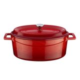 Lava Trendy Serisi 21x27 cm Kırmızı Döküm Oval Tencere
