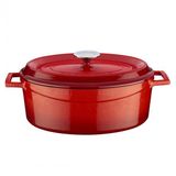 Lava Trendy Serisi 23x29 cm Kırmızı Döküm Oval Tencere