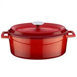 Lava Trendy Serisi 25x31 cm Kırmızı Döküm Oval Tencere