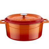 Lava Trendy Turuncu Yuvarlak 32 cm Döküm Tencere
