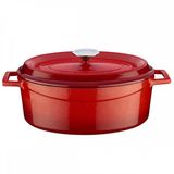 Lava Turuncu 23x29 cm Döküm Oval Trendy Seri Tencere