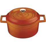 Lava Turuncu Metal Döküm Yuvarlak 20 cm Tencere